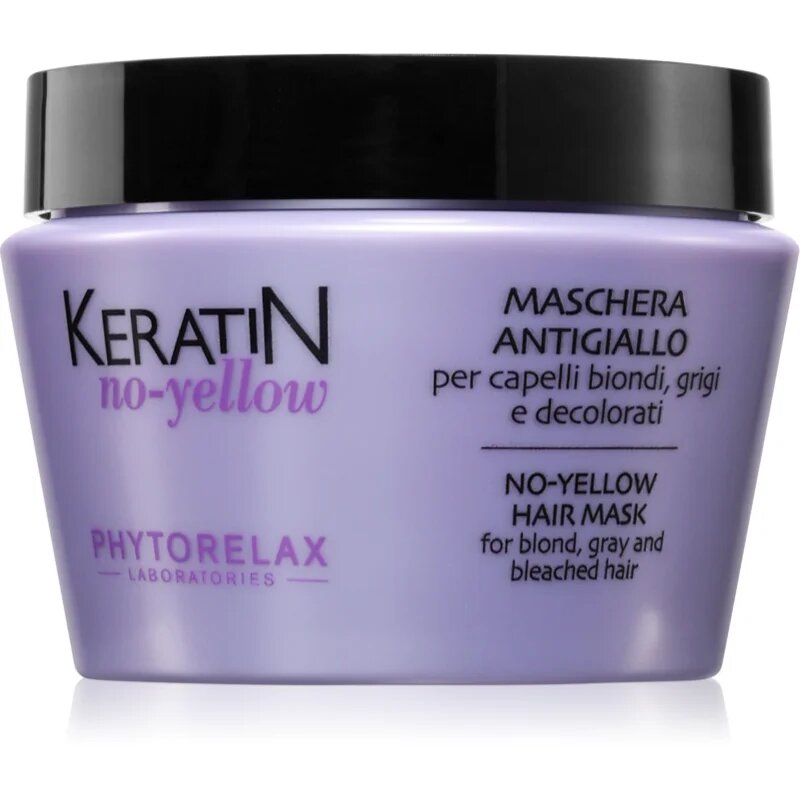 Phytorelax Laboratories Keratin No-Yellow mască împotriva tonurilor galbene pentru părul blond şi gri 250 ml