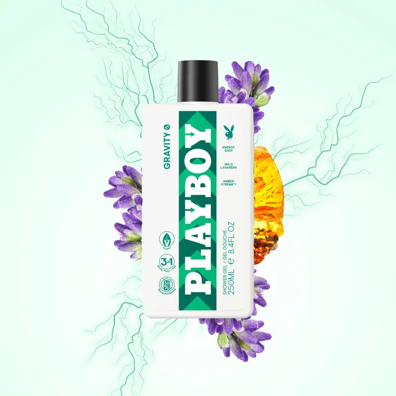 Playboy Gravity 0 gel de duș 3 in 1 pentru bărbați 250 ml