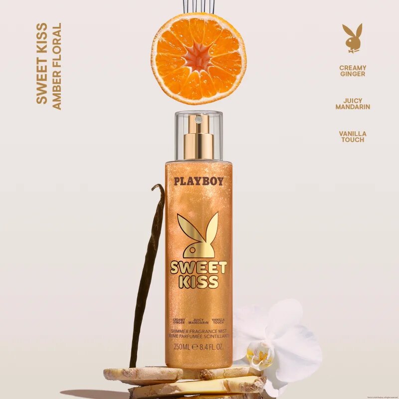 Playboy Sweet Kiss spray pentru corp cu particule stralucitoare pentru femei 250 ml