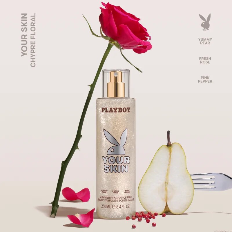 Playboy Your Skin spray pentru corp cu particule stralucitoare pentru femei 250 ml