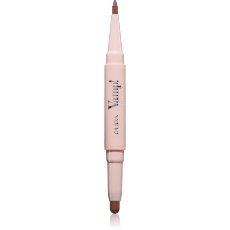 PUPA Milano Vamp! Creamy Duo ruj și creion pentru conturul buzelor 2 in 1 culoare 002 Medium Nude 0.8 g