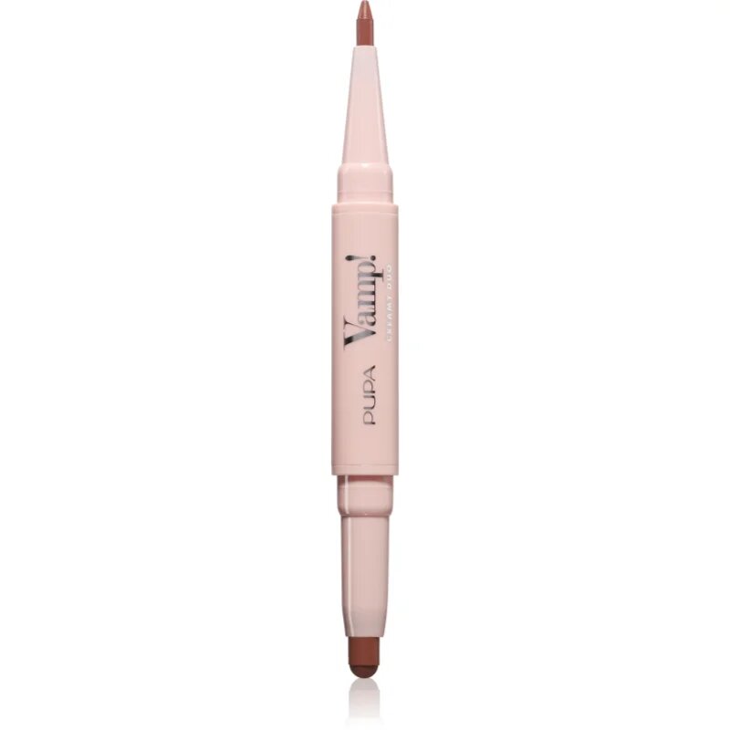 PUPA Milano Vamp! Creamy Duo ruj și creion pentru conturul buzelor 2 in 1 culoare 003 Warm Nude 0.8 g