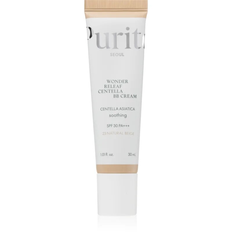 Purito Wonder Releaf Centella BB Cream crema BB cu efect de iluminare cu efect calmant culoare 23 Natural Beige 30 ml