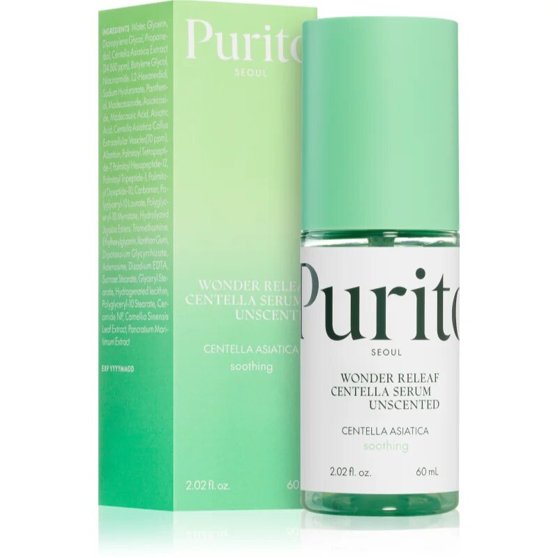 Purito Wonder Releaf Centella Serum Unscented ser regenere piele pentru a calma si intari pielea sensibila 60 ml