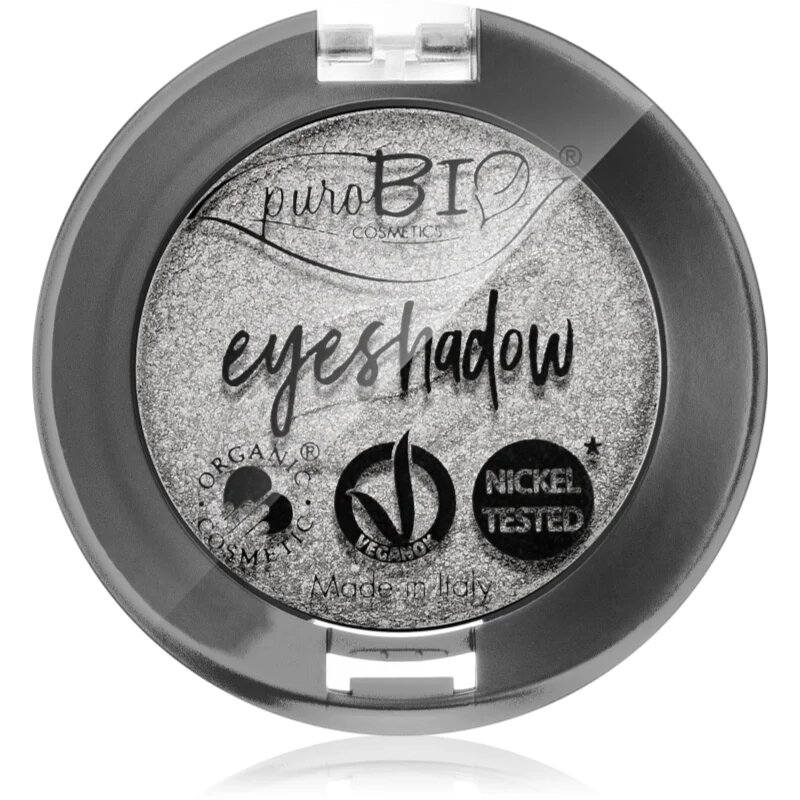 puroBIO Cosmetics Compact Eyeshadows fard ochi culoare 23 Silver 25 g