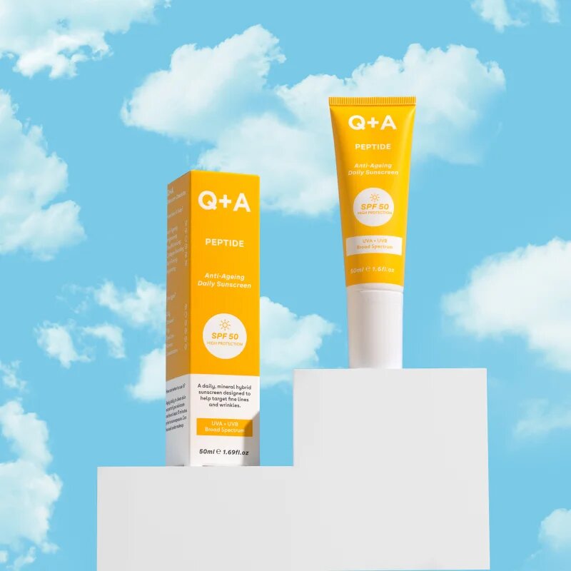 Q+A Peptide crema protectoare pentru fata SPF 50 50 ml