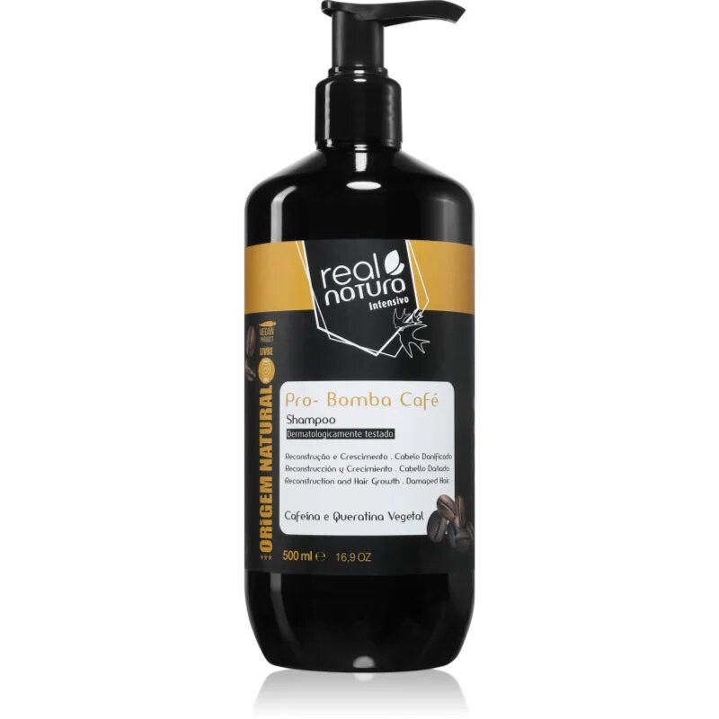 Real Natura Pro - Bomba Café șampon pentru par uscat 500 ml