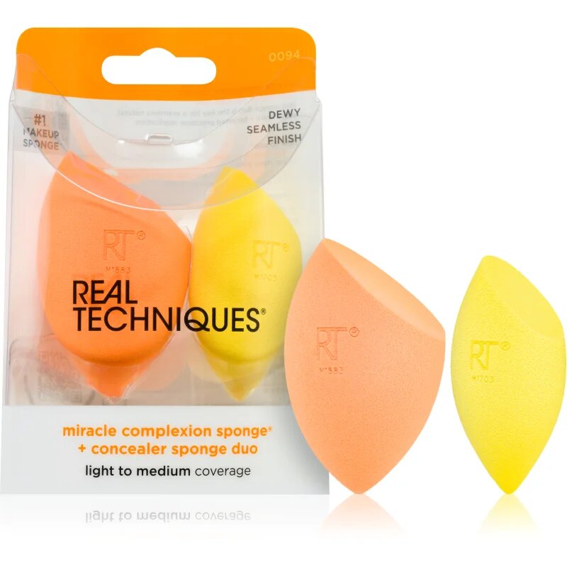 Real Techniques Sponge+ Miracle Complexion & Concealer burete pentru machiaj 2 bc 1 buc