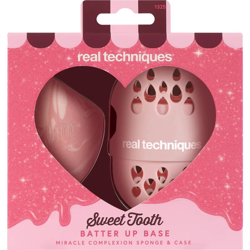Real Techniques Sweet Tooth Better Up Base burete pentru machiaj + husă 2 buc