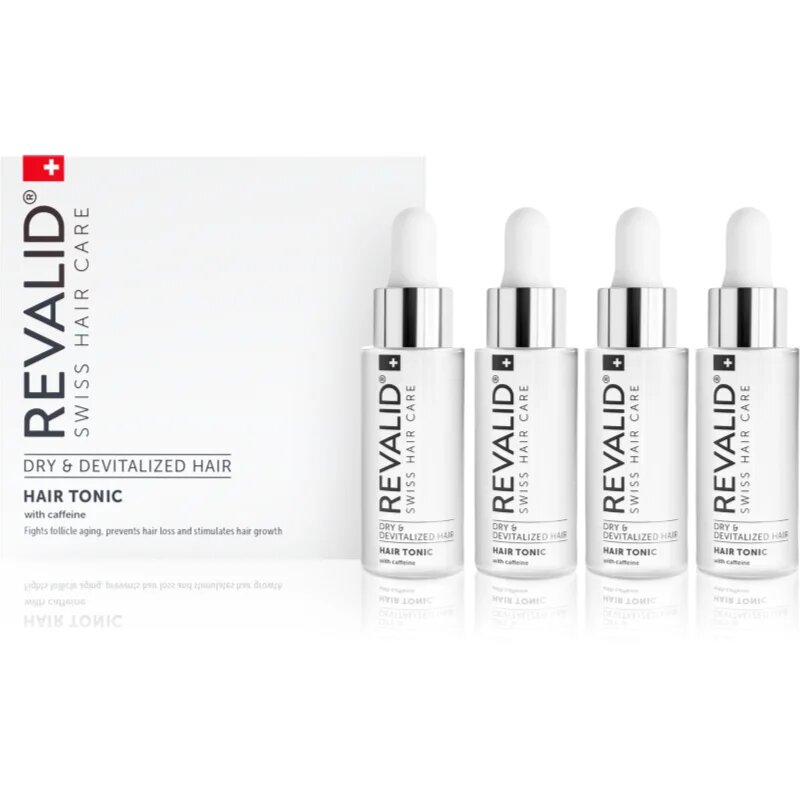 Revalid Hair Tonic tonic energizant cu cofeină stimuleaza cresterea parului 4x30 ml