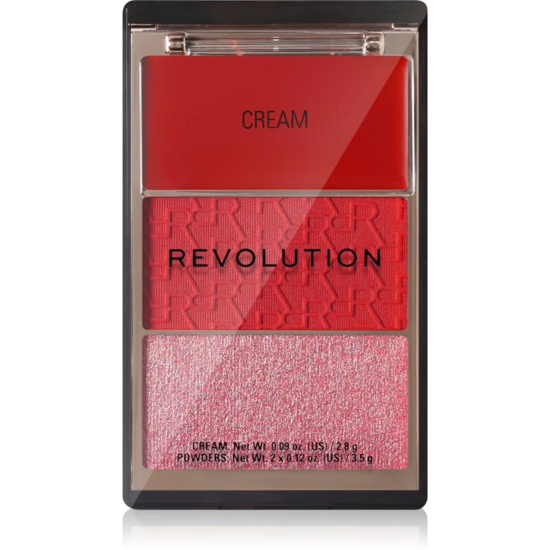 Revolution Blush Icon Palette paleta fard de obraz culoare Rebellious Red 9.8 g