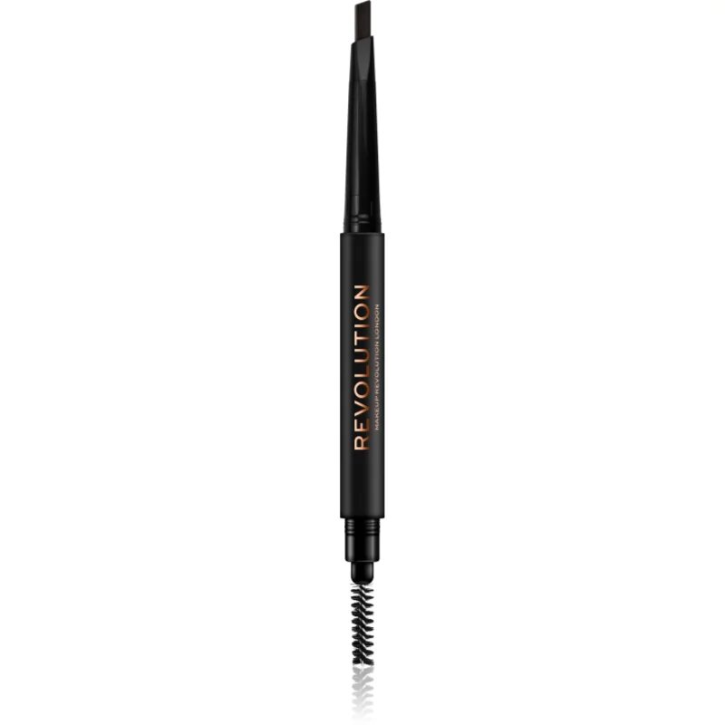 Revolution Duo Brow Definer creion sprâncene precise culoare Dark Brown 0.25 g