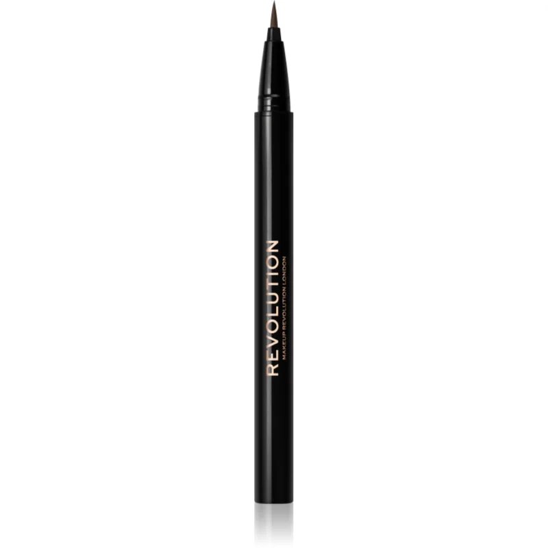 Revolution Hair Stroke Brow Pen creion pentru sprancene culoare Dark Brown 0.5 ml