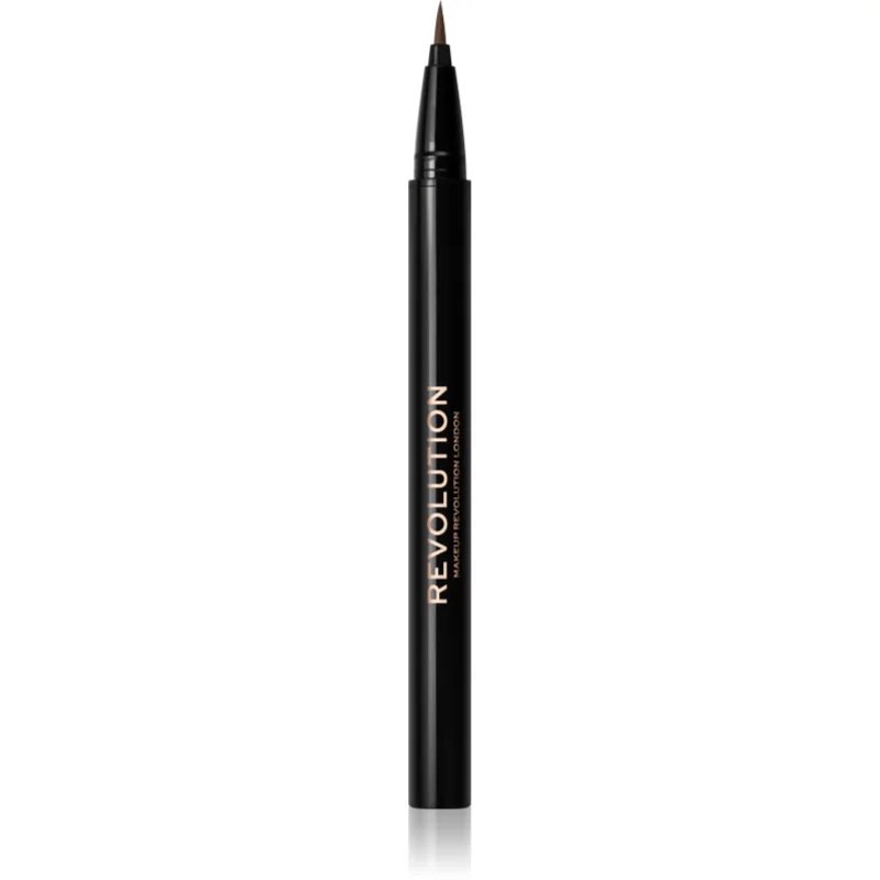 Revolution Hair Stroke Brow Pen creion pentru sprancene culoare Medium Brown 0.5 ml