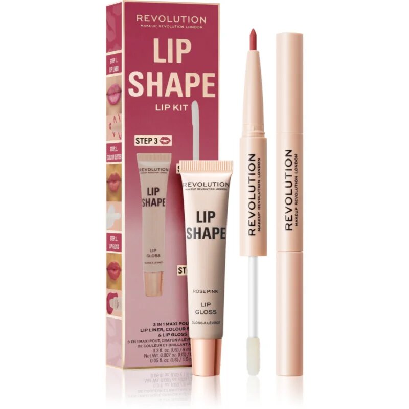Revolution Lip Shape Kit set îngrijire buze culoare Rose Pink 1 buc