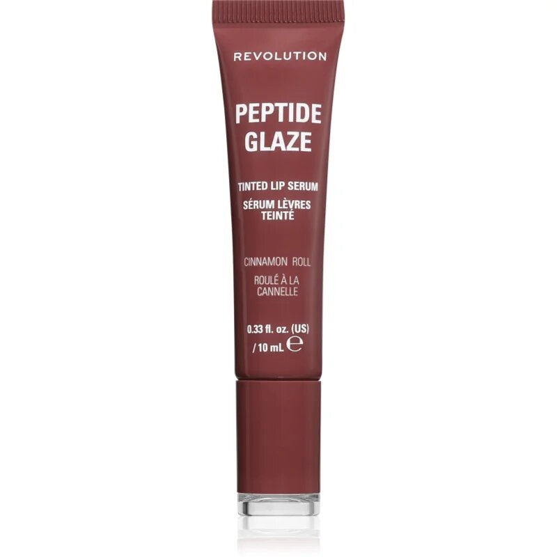 Revolution Peptide Glaze Tinted Lip Serum ser pentru buze cu efect de netezire culoare Cinnamon Roll 1 buc