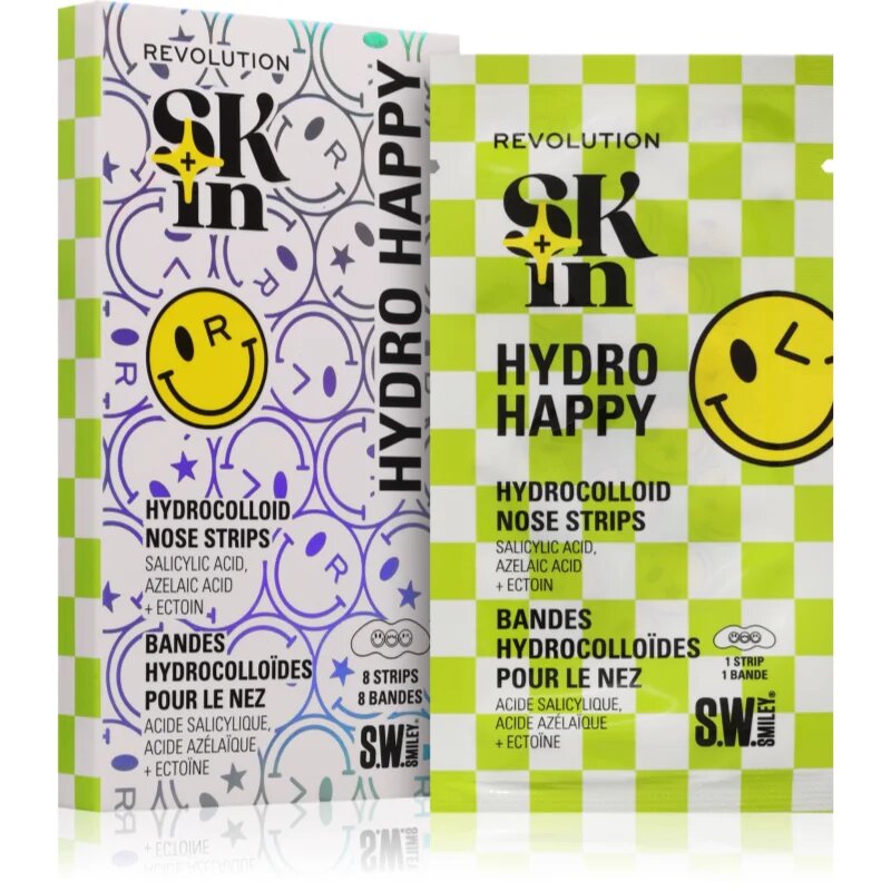 Revolution Skincare S.W.Smiley Skin mască exfoliantă pentru nas 8 buc