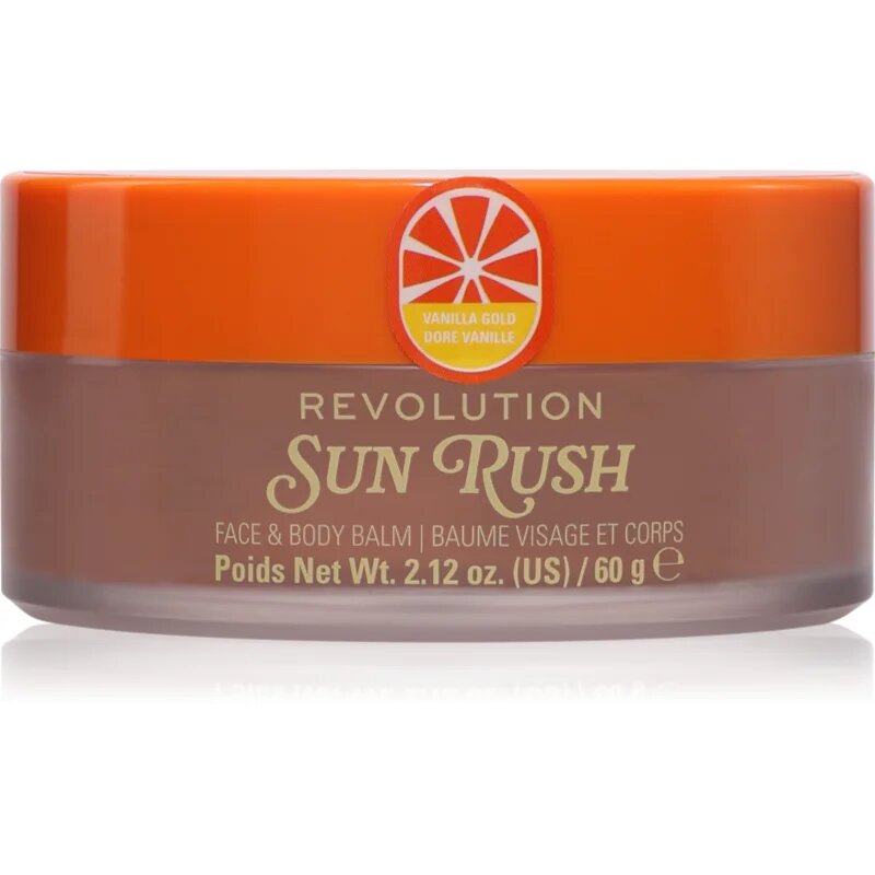 Revolution Sun Rush Face & Body Balm balsam After Sun cu efect iluminator culoare Vanilla Gold 60 g