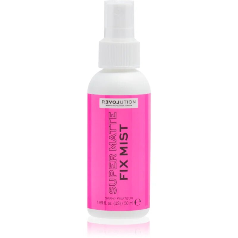 Revolution Super Matte Fix Mist bază de machiaj și spray fixator 2 în 1 cu efect matifiant 50 ml