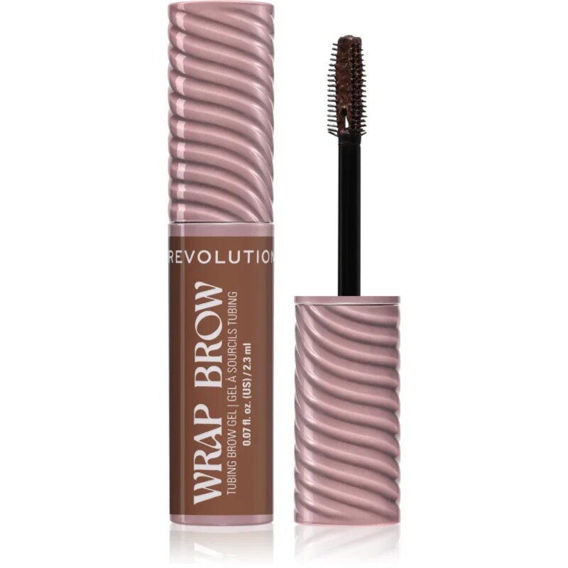 Revolution Wrap Brow Tubing Brow Gel gel fixare pentru sprâncene culoare Warm Medium Brown 2.3 ml