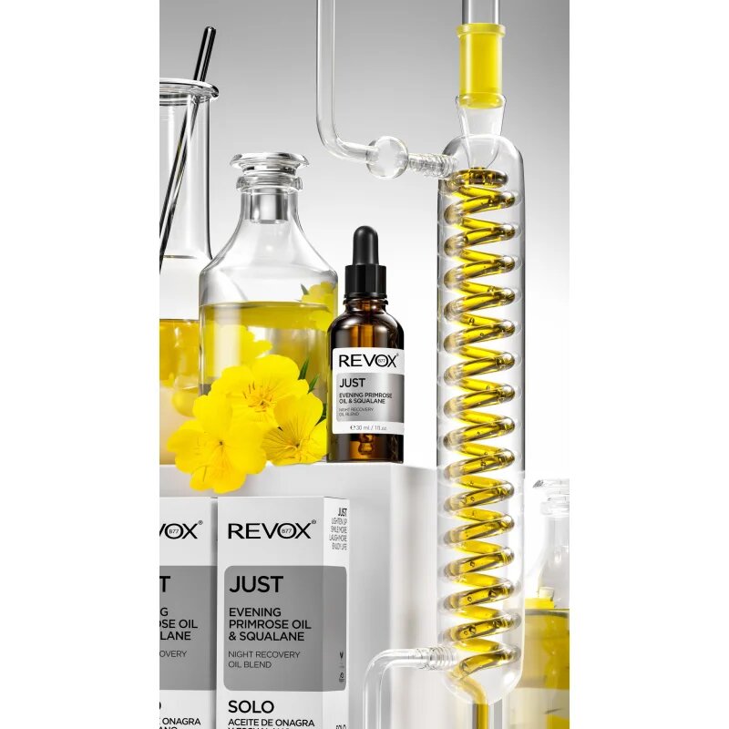Revox B77 JUST Evening Primrose Oil & Squalane ulei regenerator pentru noapte reface bariera protectoare a pielii 30 ml
