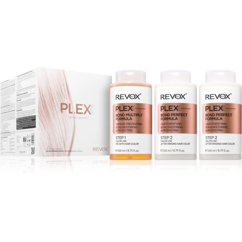 Revox B77 PLEX Hair Rebuilding System Professional Set set pentru par vopsit si deteriorat pentru uz profesonial 3x260 ml