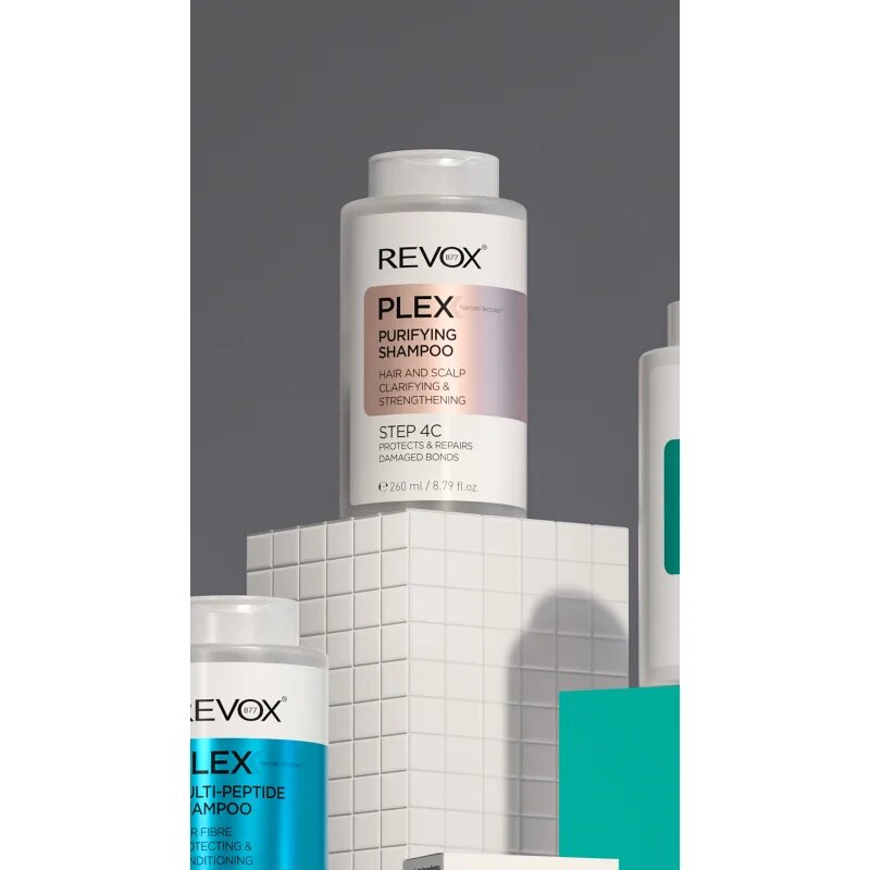Revox B77 PLEX Purifying Shampoo. Step 4C sampon pentru curatare pentru întărirea părului deteriorat 260 ml