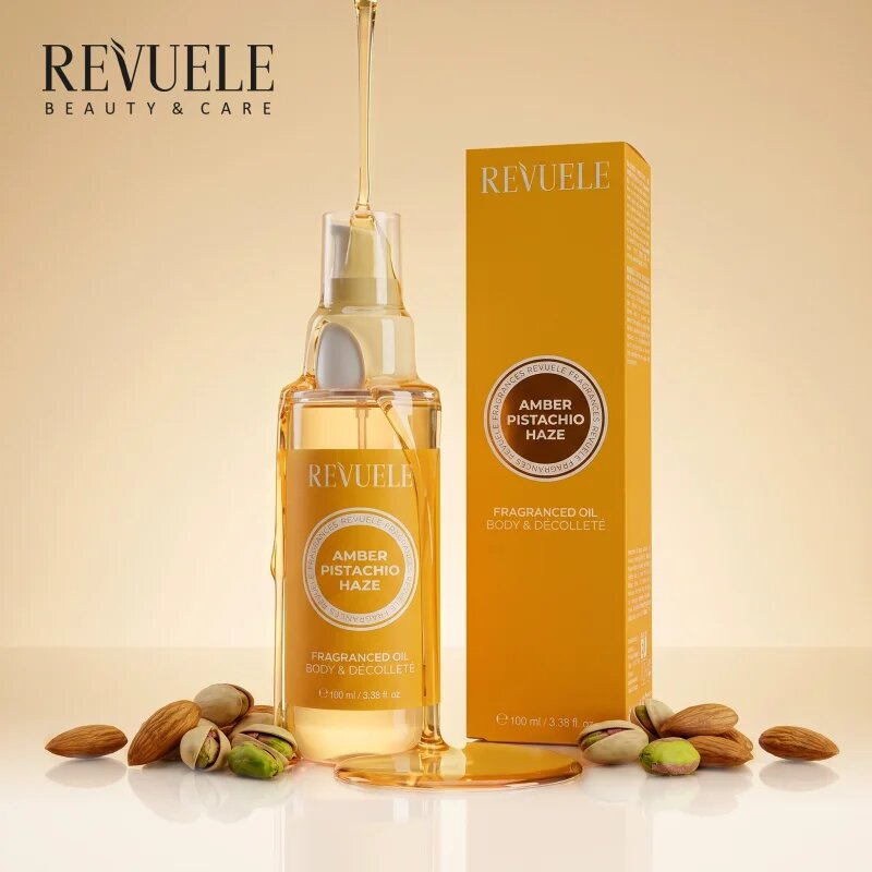 Revuele Amber Pistachio Haze Fragranced Oil ulei parfumat pentru corp 100 ml