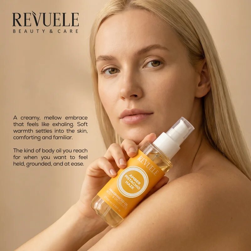 Revuele Amber Pistachio Haze Fragranced Oil ulei parfumat pentru corp 100 ml