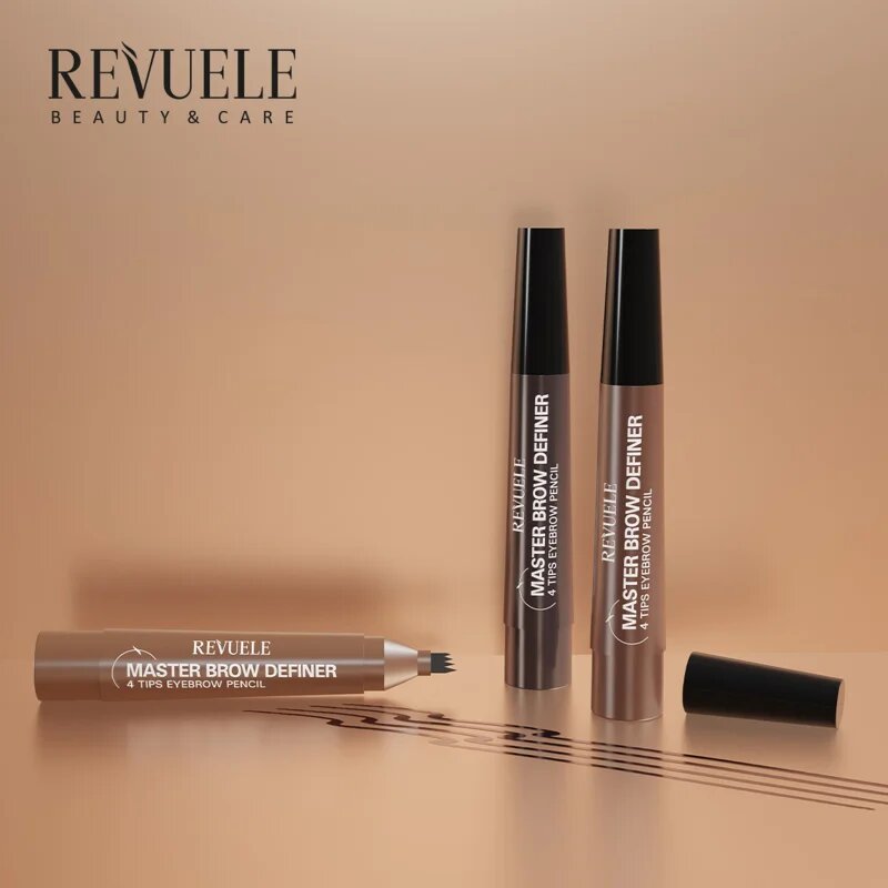 Revuele Master Brow Definer 4 Tips Eyebrow Pencil creion sprâncene precise culoare Medium 2.2 ml
