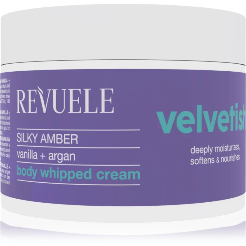 Revuele Velvetish Silky Amber Body Whipped Cream crema de corp hidratanta Vanilla + Argan 300 ml
