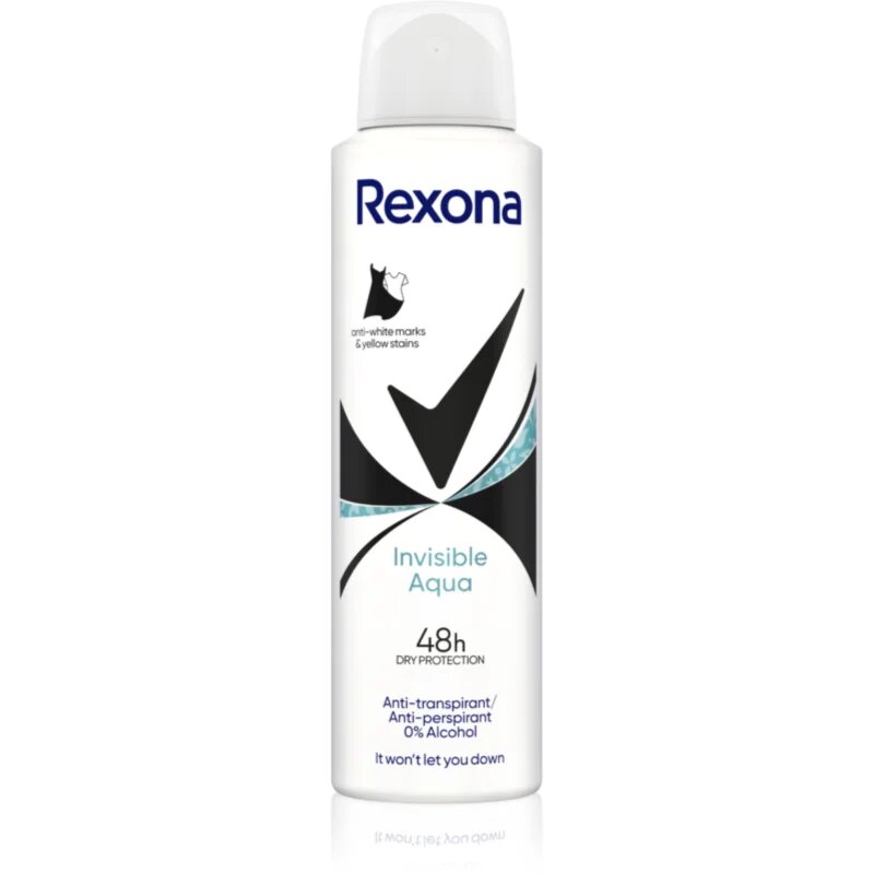 Rexona Invisible Aqua spray anti-perspirant impotriva petelor albe si galbene 150 ml