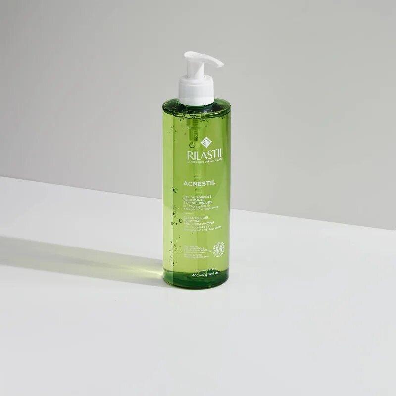 Rilastil Acnestil gel de curatare pentru reducerea sebumului pentru tenul gras predispus la acnee 400 ml