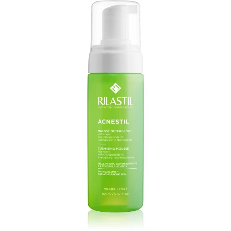 Rilastil Acnestil spuma de curatare ce echilibreaza excesul sebum pentru tenul gras predispus la acnee 165 ml
