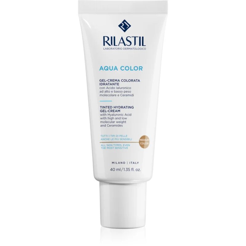 Rilastil Aqua Color gel-cremă cu efect de tonifiere cu efect de hidratare culoare Medium 40 ml