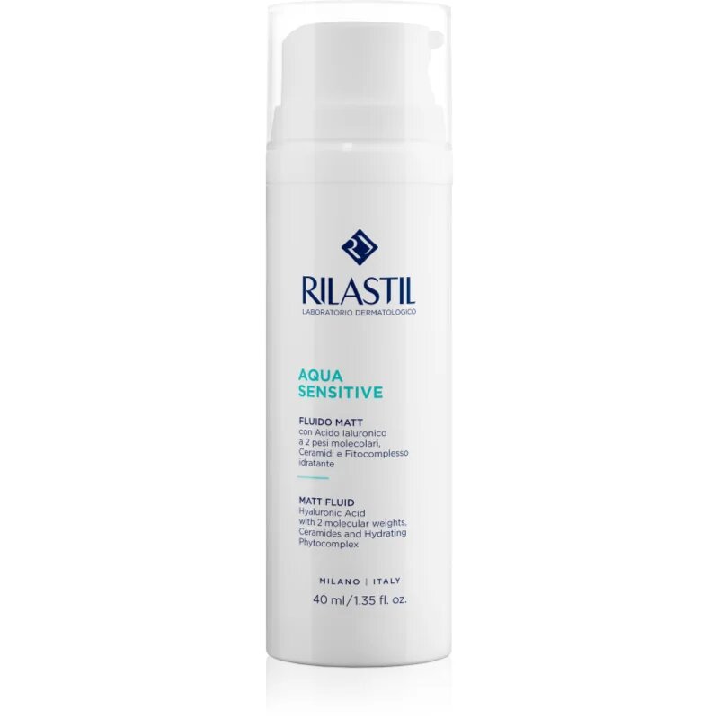 Rilastil Aqua Sensitive fluid matifiant hidratant pentru piele sensibila predispusa la acnee 40 ml