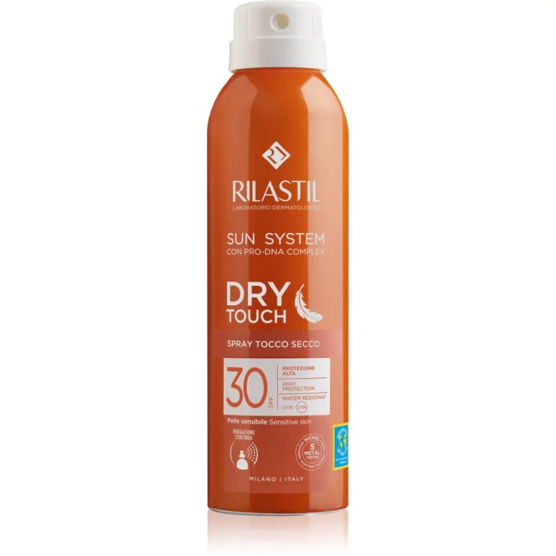Rilastil Sun System Dry Touch spray protector pentru plajă SPF 30 200 ml