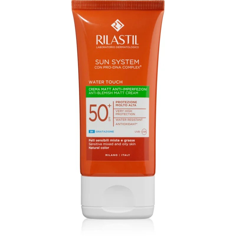 Rilastil Sun System Water Touch crema matifiere protectoare pentru ten gras cu imperfectiuni SPF 50+ 50 ml