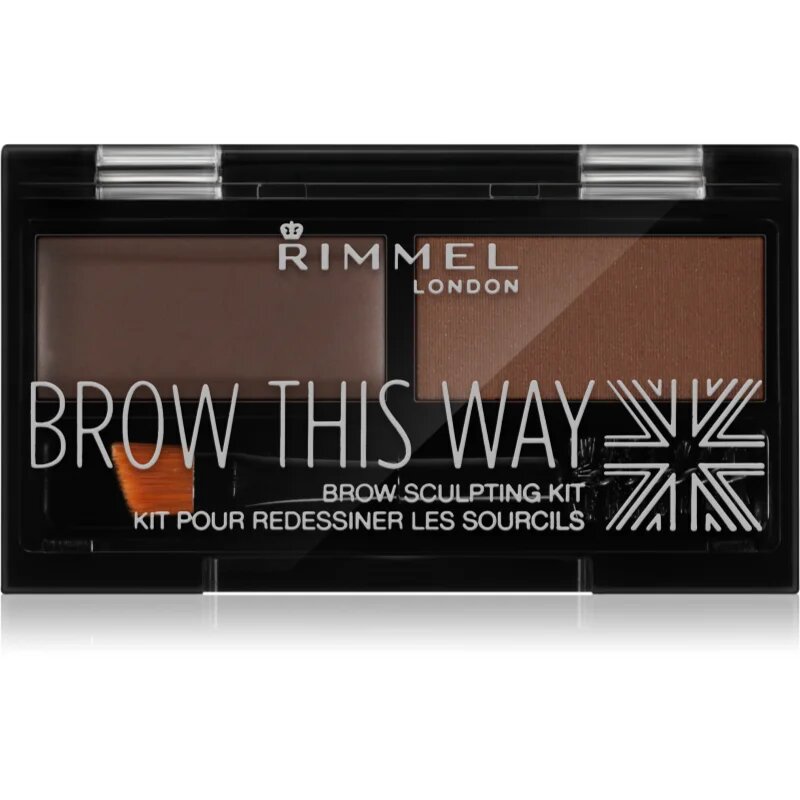 Rimmel Brow This Way paleta pentru machiaj sprancene culoare 003 Dark Brown 13 g