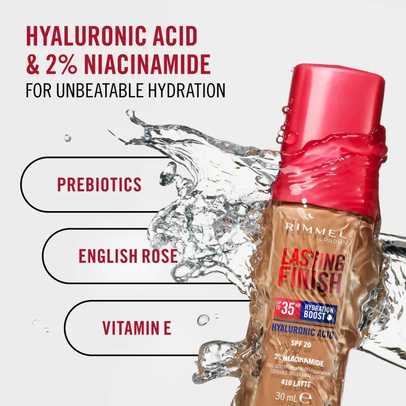 Rimmel Lasting Finish 35H Hydration Boost make up hidratant SPF 20 culoare 400 Natural Beige 30 ml