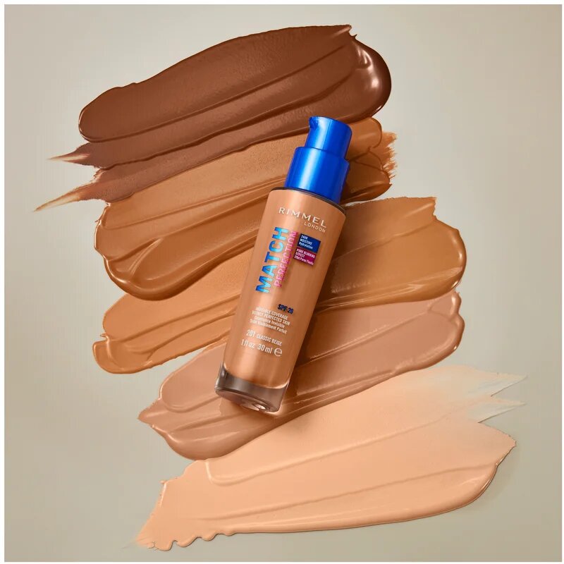 Rimmel Match Perfection fond de ten lichid SPF 20 culoare 010 Ligh Porcelain 30 ml