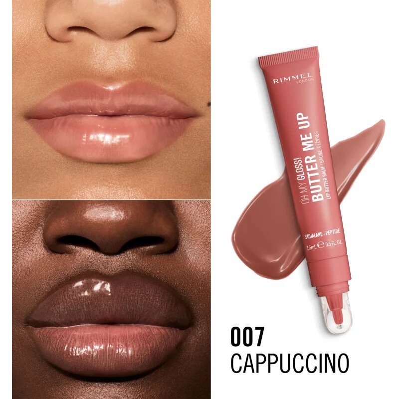 Rimmel Oh My Gloss! Butter Me Up Balsam de buze hidratant culoare 007 Cappuccino 15 ml