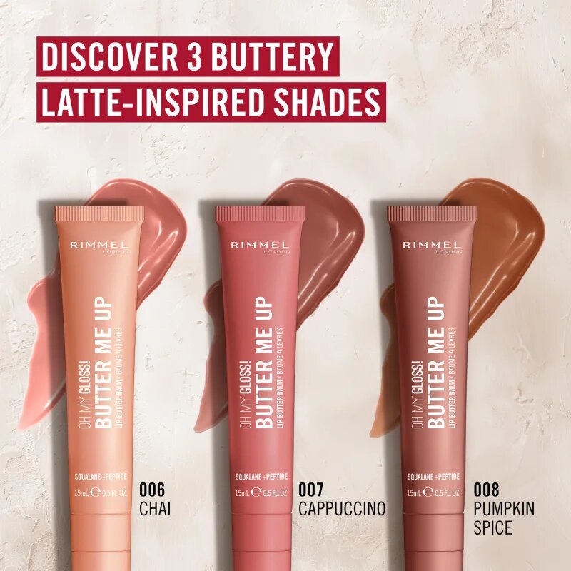 Rimmel Oh My Gloss! Butter Me Up Balsam de buze hidratant culoare 007 Cappuccino 15 ml
