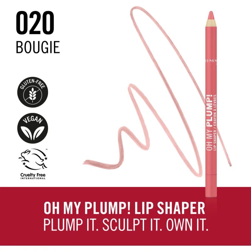 Rimmel Oh My Plump! creion contur buze culoare 020 Bougie 1.2 g