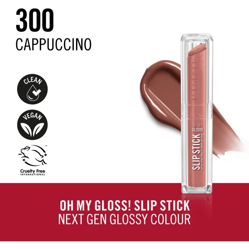 Rimmel Stay Glossy ruj strălucitor de buze culoare CAPPUCCINO 3.4 g