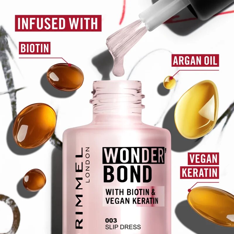 Rimmel Wonder'Bond lac de unghii culoare 004 What to Wear 12 ml