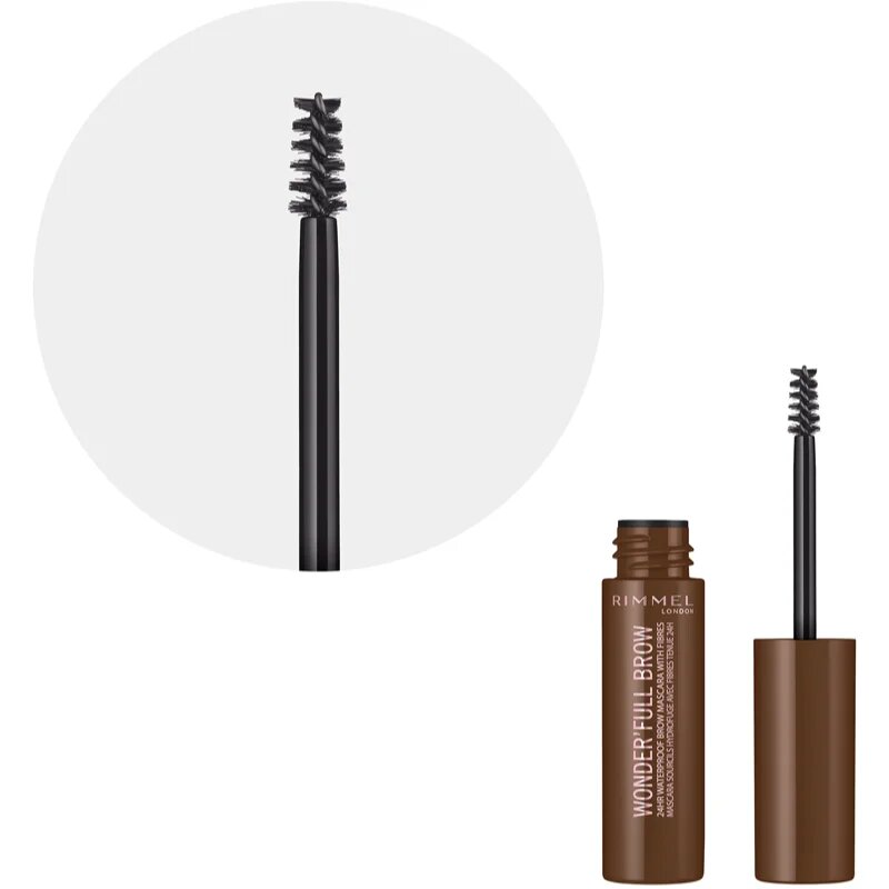 Rimmel Wonder'Full Brow mascara pentru sprâncene rezistent la apa culoare 002 Medium 4.5 ml