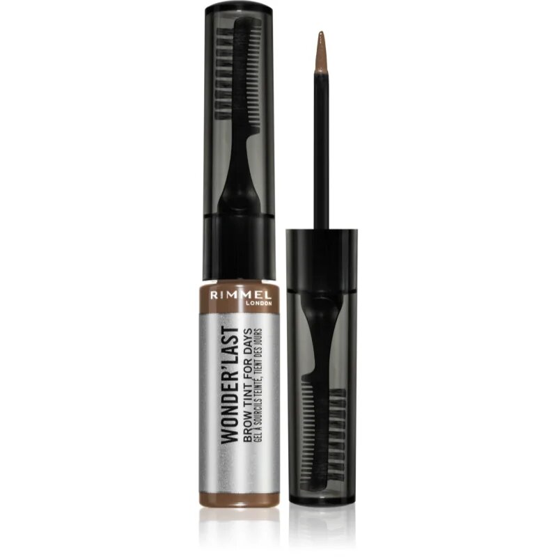 Rimmel Wonder'Last vopsea gel semipermanentă pentru sprâncene culoare 002 Soft Brown 4.5 ml