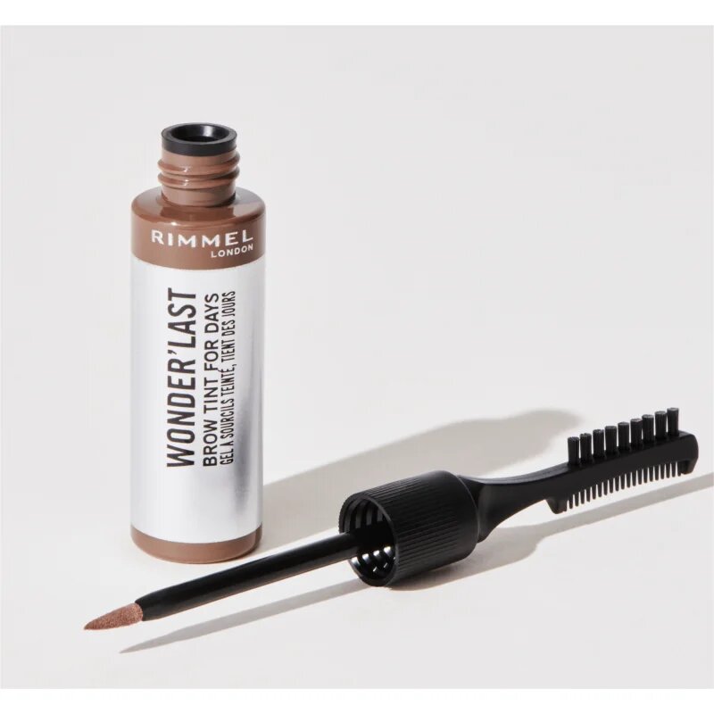 Rimmel Wonder'Last vopsea gel semipermanentă pentru sprâncene culoare 002 Soft Brown 4.5 ml