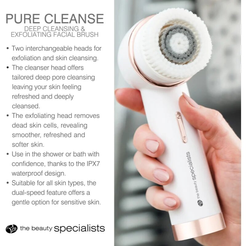 RIO Pure Cleanse Deep Cleansing & Exfoliating Facial Brush perie pentru curățarea profundă a tenului 1 buc